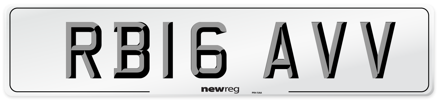 RB16 AVV Number Plate from New Reg